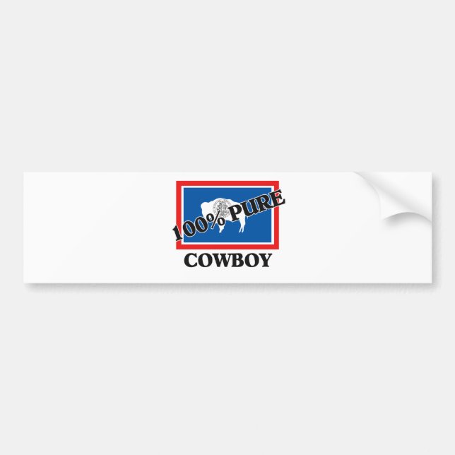 100 Prozent-Cowboy Autoaufkleber (Vorne)