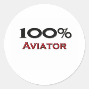 100 Prozent-Flieger Runder Aufkleber