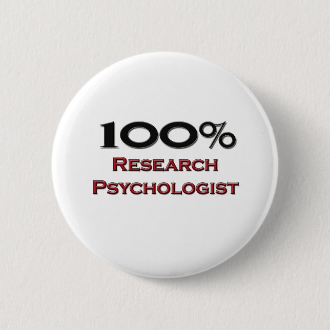 100 Prozent-Forschungs-Psychologe Button (Vorderseite)