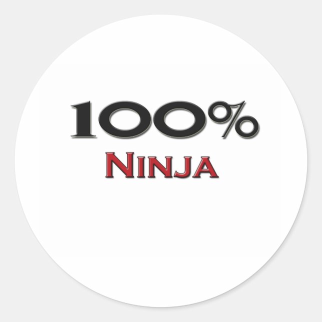 100 Prozent Ninja Runder Aufkleber (Vorderseite)
