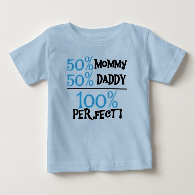 100 Prozent perfekt blau Baby T-shirt (Vorderseite)