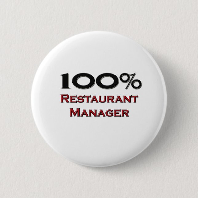 100 Prozent-Restaurant-Manager Button (Vorderseite)