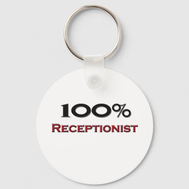 100 Prozent Rezeptionist Schlüsselanhänger (Vorderseite)