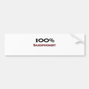 100 Prozent-Saxophonist Autoaufkleber
