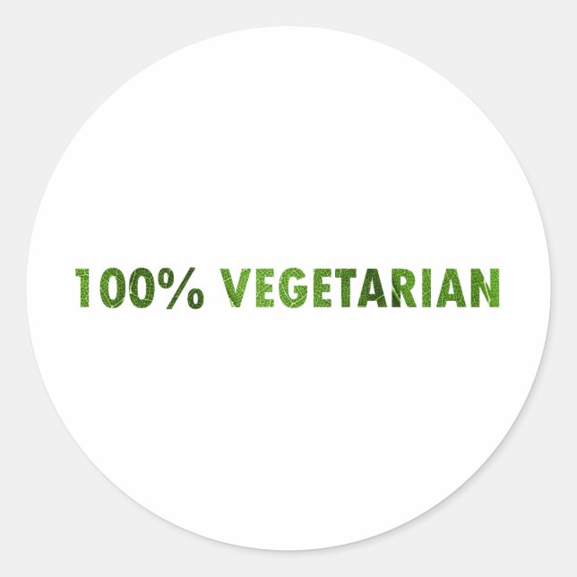 100 PROZENT-VEGETARIER RUNDER AUFKLEBER (Vorderseite)