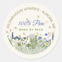 100% PURE Fleurs de prairie et Étiquette Lid Abees