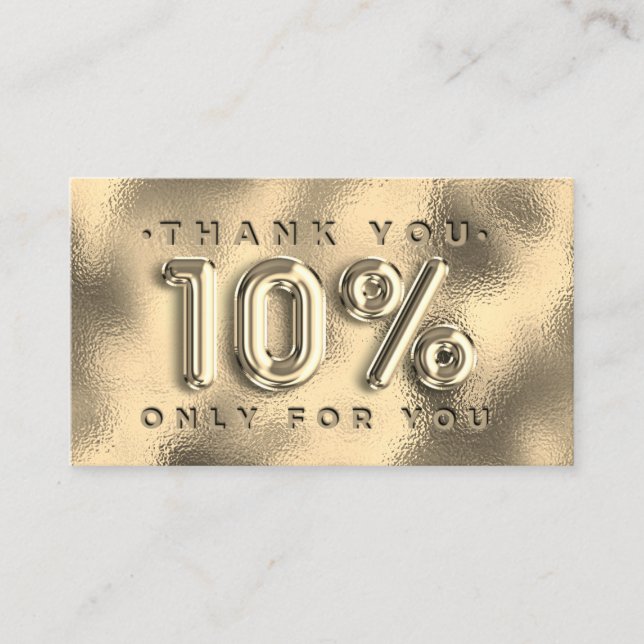 100 QRCODE 10%OFF Logo Gold Vielen Dank YOu Visitenkarte (Vorderseite)