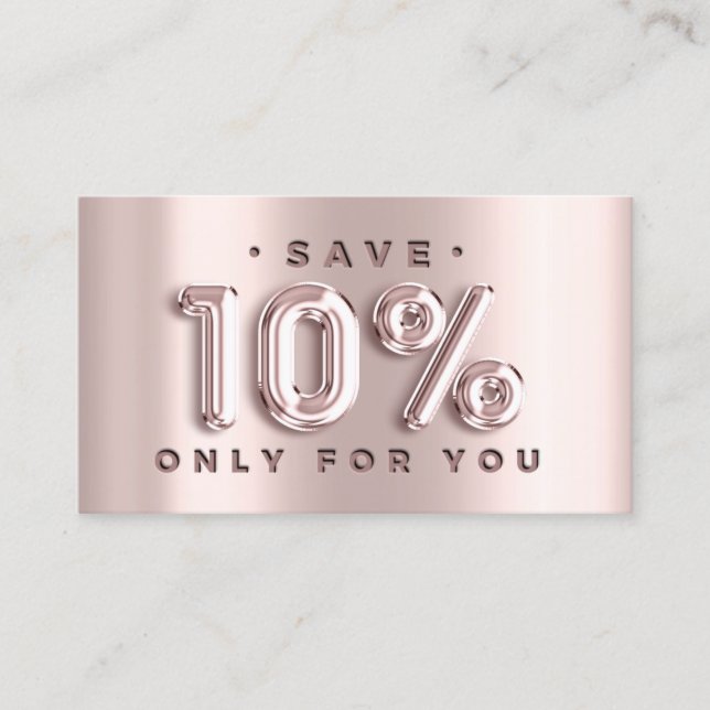 100 QRCODE EINFÜGEN 10%OFF-Rose für benutzerdefini Visitenkarte (Vorderseite)