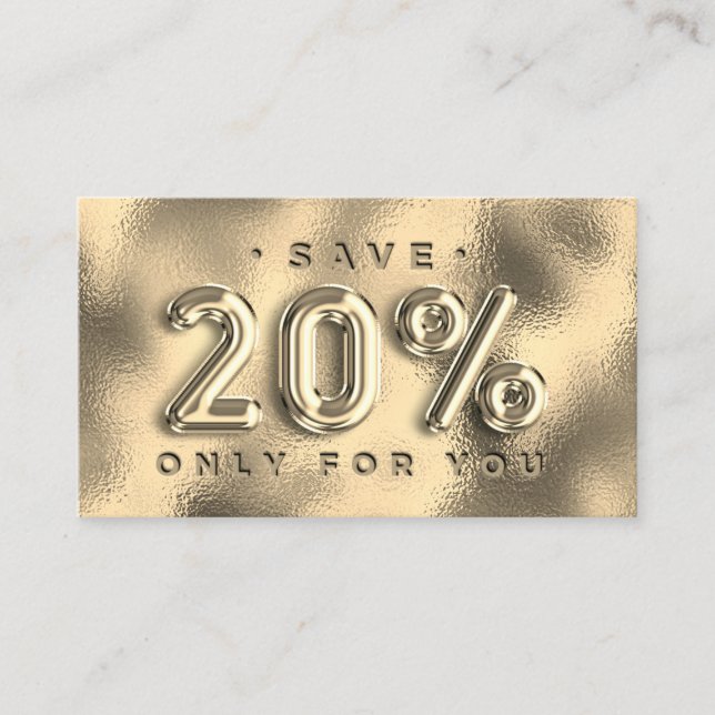 100 QRCODE EINFÜGEN 20%OFF Custom Logo Gold Glass Visitenkarte (Vorderseite)