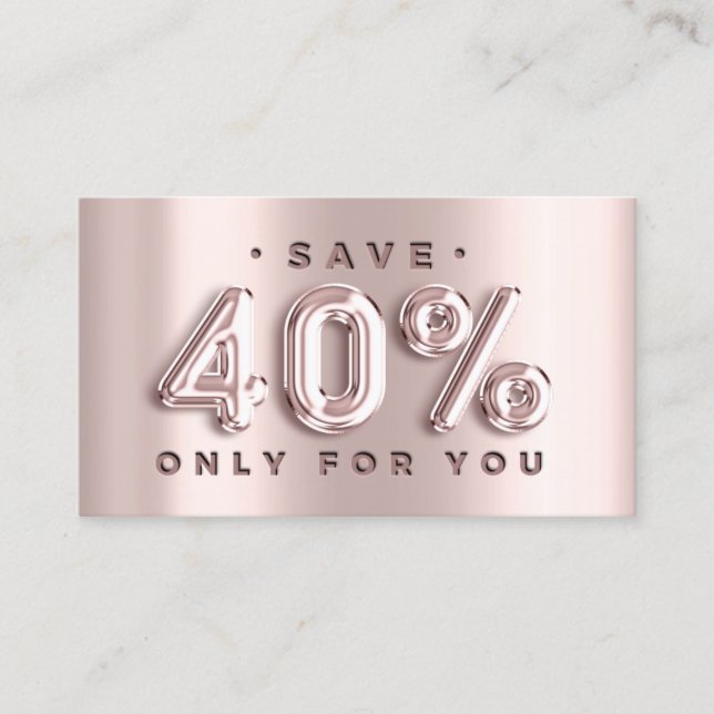 100 QRCODE EINFÜGEN 40%OFF-Rose für benutzerdefini Visitenkarte (Vorderseite)