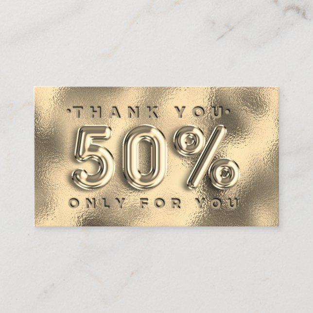 100 QRCODE EINFÜGEN 50%OFF Custom Logo Gold Glass Visitenkarte (Vorderseite)