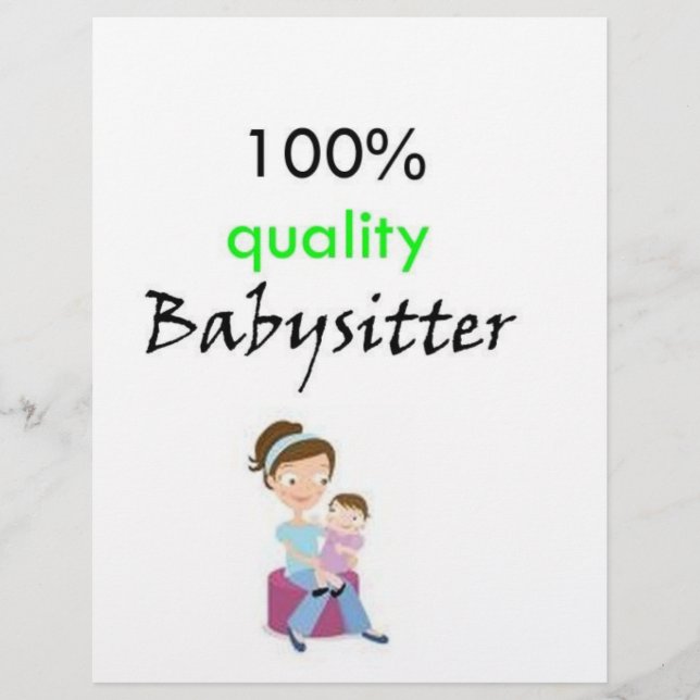 100% Qualität Babysitter Flyer (Vorne)