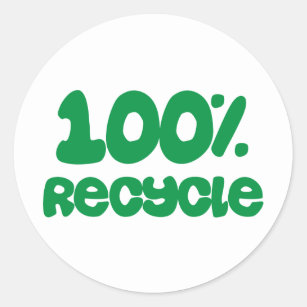 100% recyceln Produkte u. Entwürfe! Runder Aufkleber