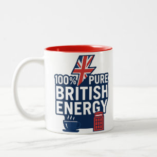 100% reiner britischer Energiemarkt Witziger UK-Pr Zweifarbige Tasse