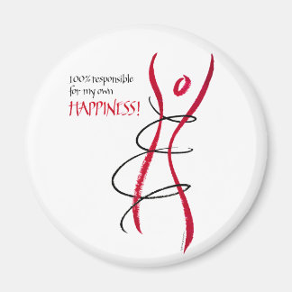 100%Responsable - aimant rond (rouge+noir)