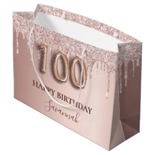100. Rose Gold Glitzer rot Rosa Große Geschenktüte