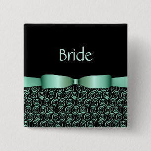 100 Rosetten, die Knöpfe - Aquamarine Wedding sin Button