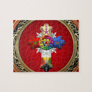 [100] Rosy Cross (Rose Croix) auf Red & Gold