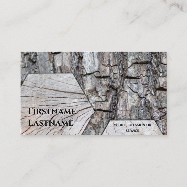 100% rustikale natürliche Bio Holz hexagonal Visitenkarte (Vorderseite)