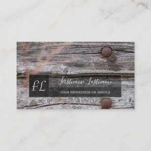 100% rustikales natürliches, Bio Holz Monogramm Bu Visitenkarte