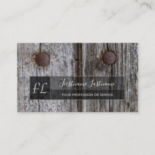 100% rustikales natürliches, Bio Holz Monogramm Bu Visitenkarte