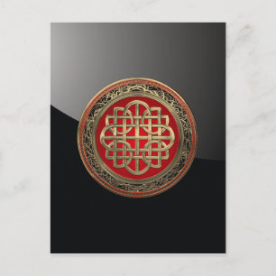 [100] Sacred Celtic Gold Knot Cross Postkarte