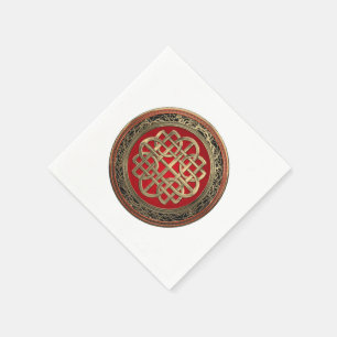 [100] Sacred Celtic Gold Knot Cross Serviette