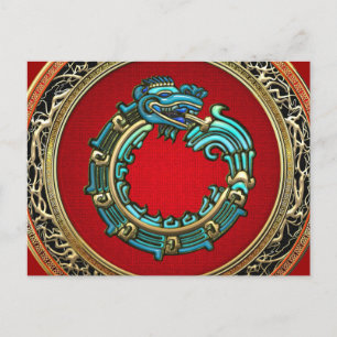[100] Schlangengott Quetzalcoatl [Jade] Postkarte