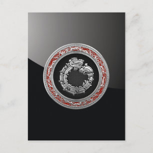 [100] Schlangengott Quetzalcoatl [Silber] Postkarte