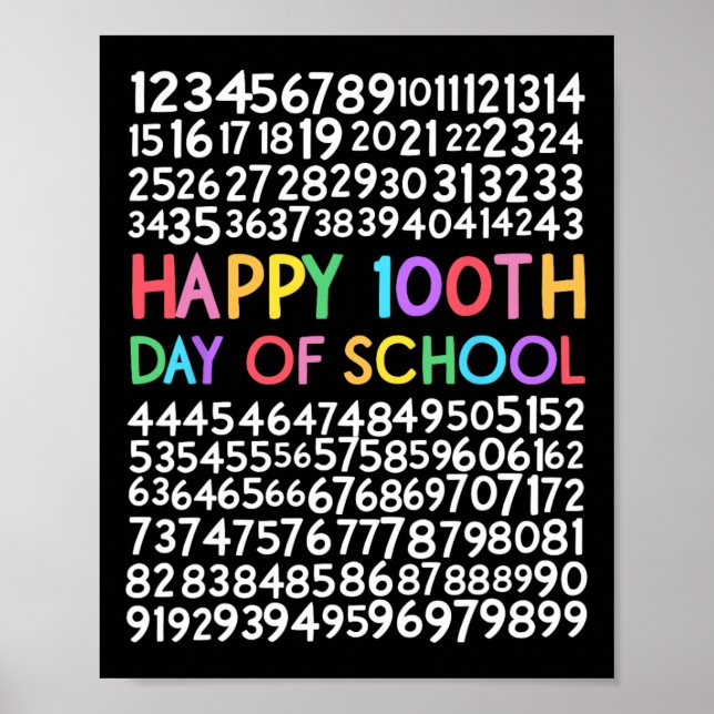 100. Schullehrer Kinder 100 Tage Mathematik Num Poster (Vorne)