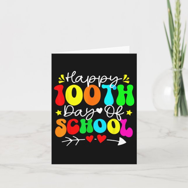 100. Schullehrer Kinder Kind glücklich 100 D Karte (Vorderseite)