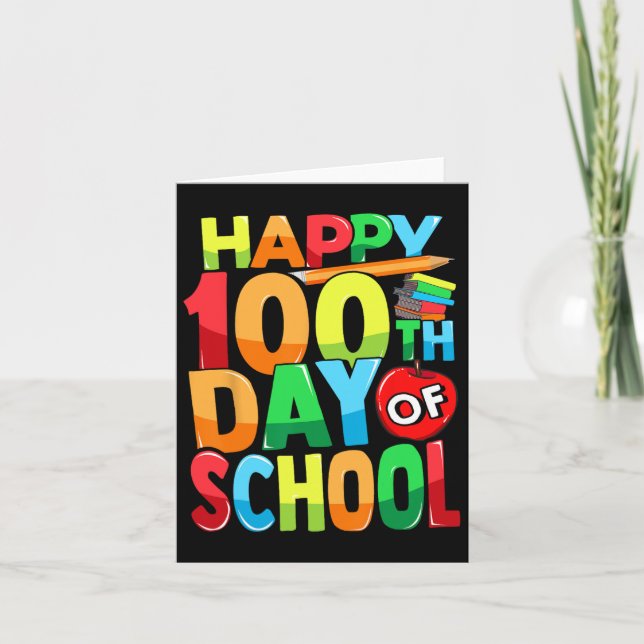 100. Schullehrer Kinder Kind glücklich 100 D Karte (Vorderseite)