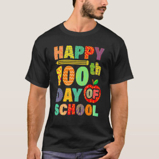 100. Schullehrer Kinder Kinder glücklich 100 T-Shirt
