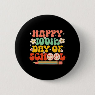 100. Schullehrer Kinder Retro Groovy 100 Button
