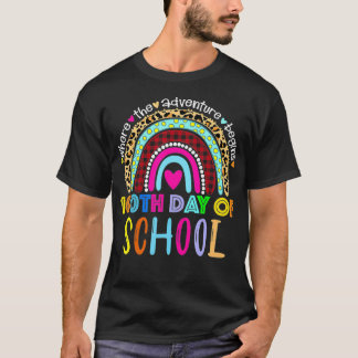 100. Schullehrer Schüler Rainbow Leopar T-Shirt