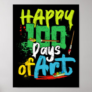 100. Schultag 100 Kunstlehrer Poster
