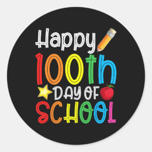 100. Schultag 100 Schultage Runder Aufkleber