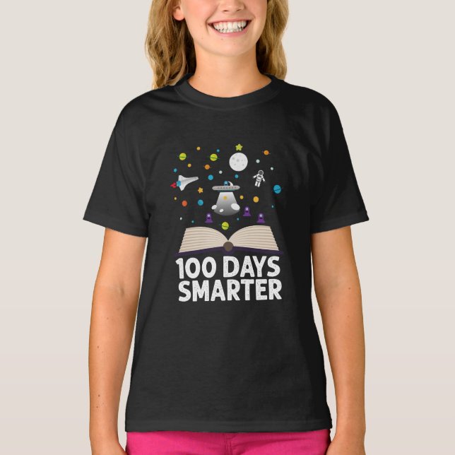 100. Schultag 100 Tage intelligenter Bücherraum T-Shirt (Vorderseite)