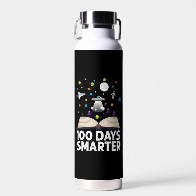 100. Schultag 100 Tage intelligenter Bücherraum Trinkflasche (Vorne)