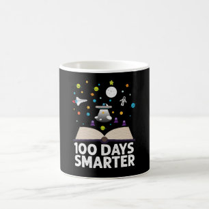 100. Schultag 100 Tage schlauer Bücher Weltraum  Kaffeetasse