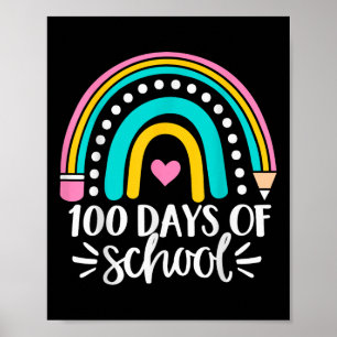 100. Schultag für Kinder, Mädchen, Teache Poster