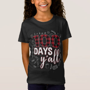 100. Schultag für Lehrer Buffalo Kariert Red T-Shirt