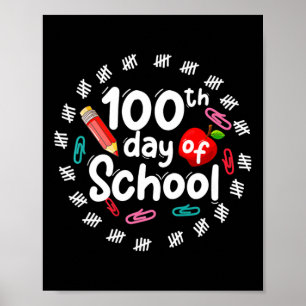 100. Schultag für Lehrer Kinder 100 Tage Sma Poster
