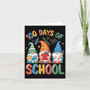 100. Schultag Gnome Lehrer Student 100 Tage Karte