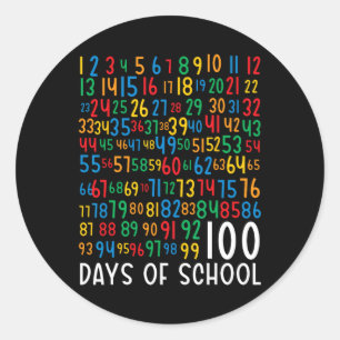 100. Schultag Kinder 100 Tage Mathematik Nu lernen Runder Aufkleber