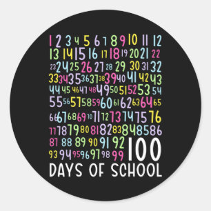 100. Schultag Kinder 100 Tage Mathematik Nu lernen Runder Aufkleber