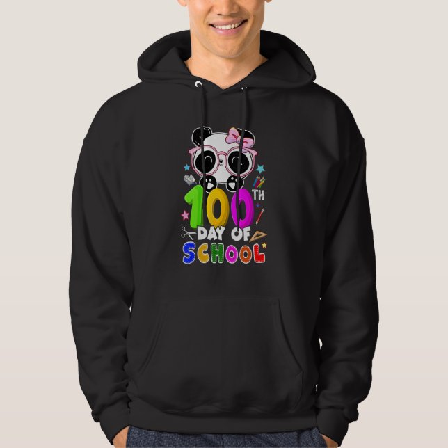 100. Schultag Panda Virtual Learning Teacher Hoodie (Vorderseite)