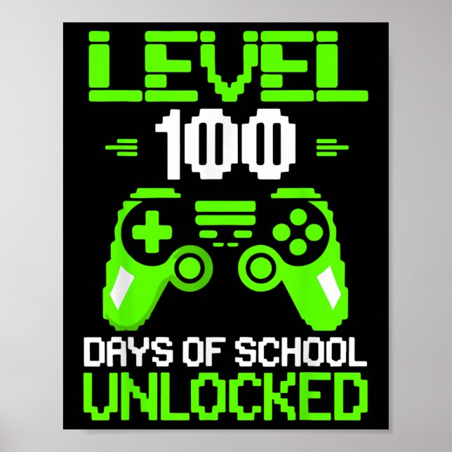 100. Schultag Shirt Kinder Videospiele Boy Gam Poster (Vorne)