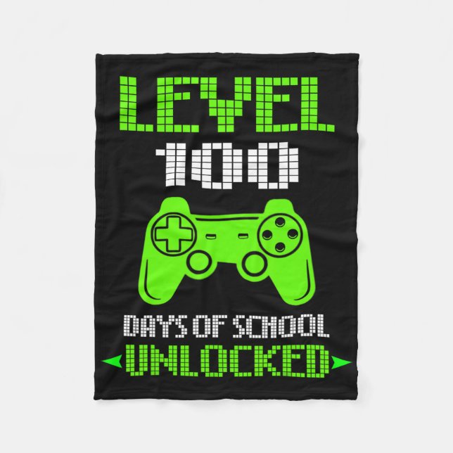 100. Schultag Shirt Kinder Videospiele Junge Gif Fleecedecke (Vorderseite)