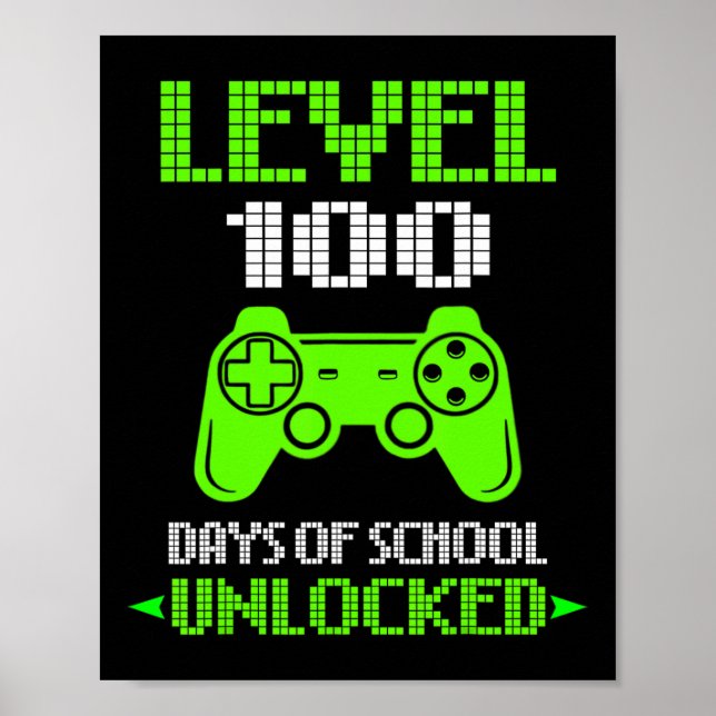 100. Schultag Shirt Kinder Videospiele Junge Gif Poster (Vorne)